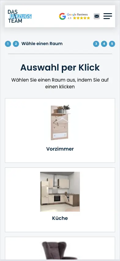 Digitaler Möbelerfasser DasUmzugsteam - Inventarliste Räume