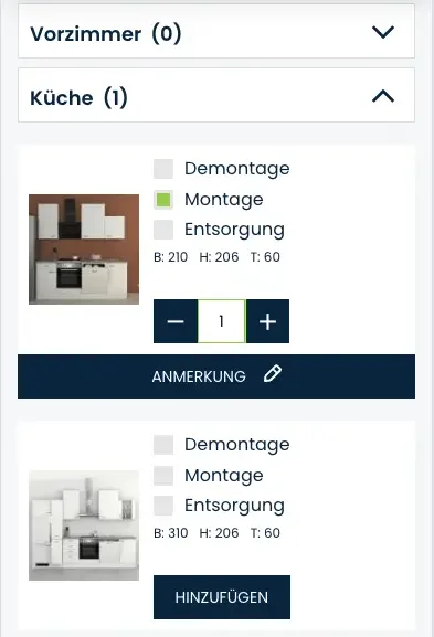 Montage, Demontage, Entsorgung von Möbel