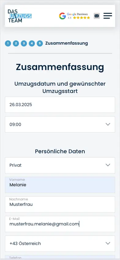 Digitaler Möbelerfasser von DasUmzugsteam - Zusammenfassung